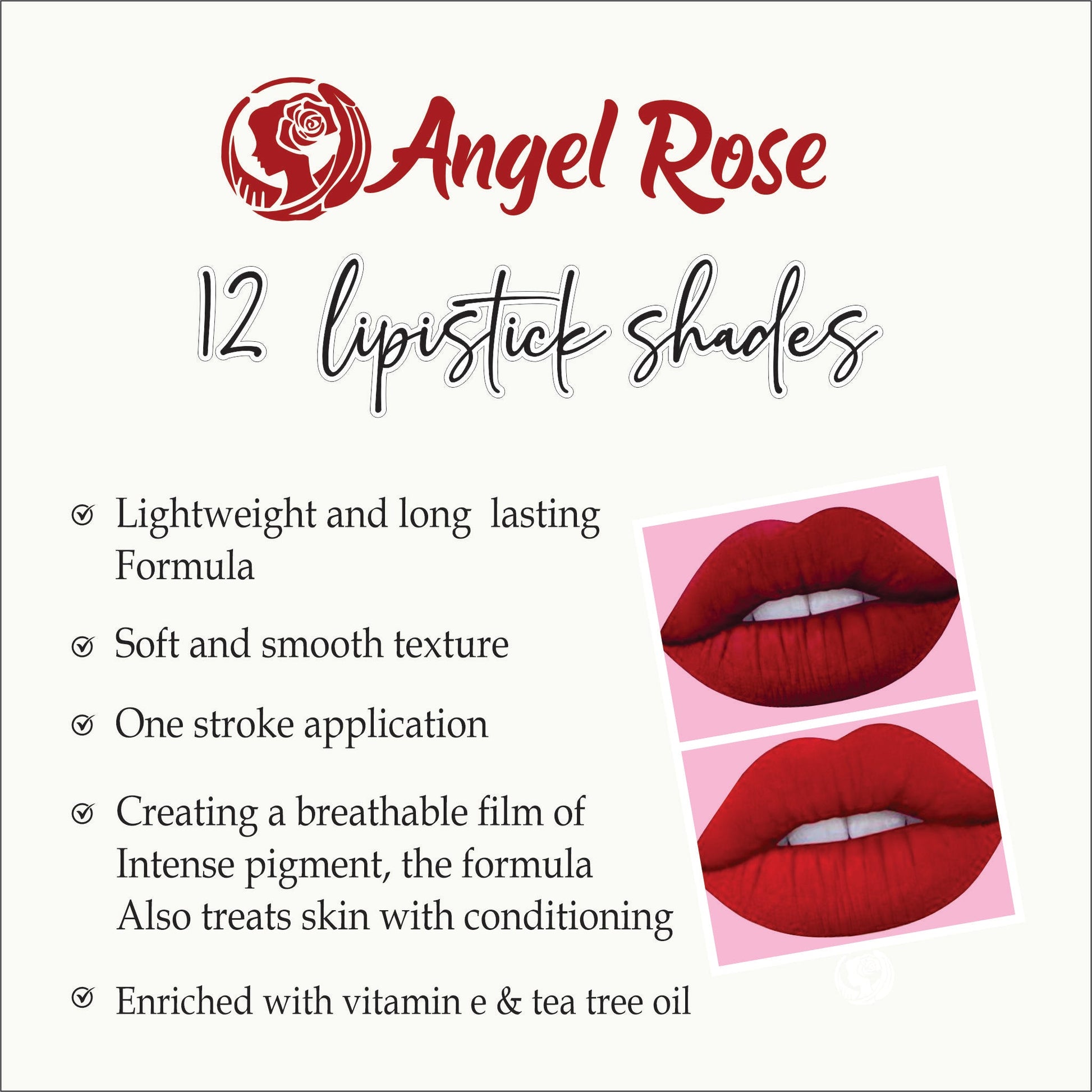 Angel Rose Matte Lipstick (Pack of 12)