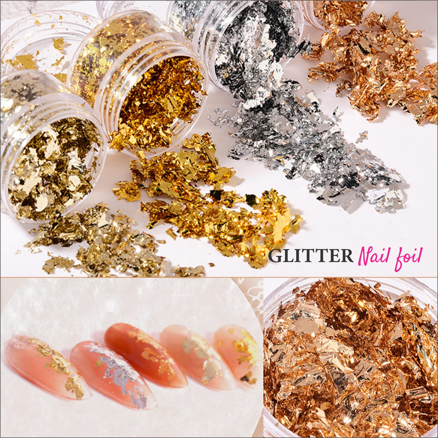 Glitter Nail Foil (Set of 12)