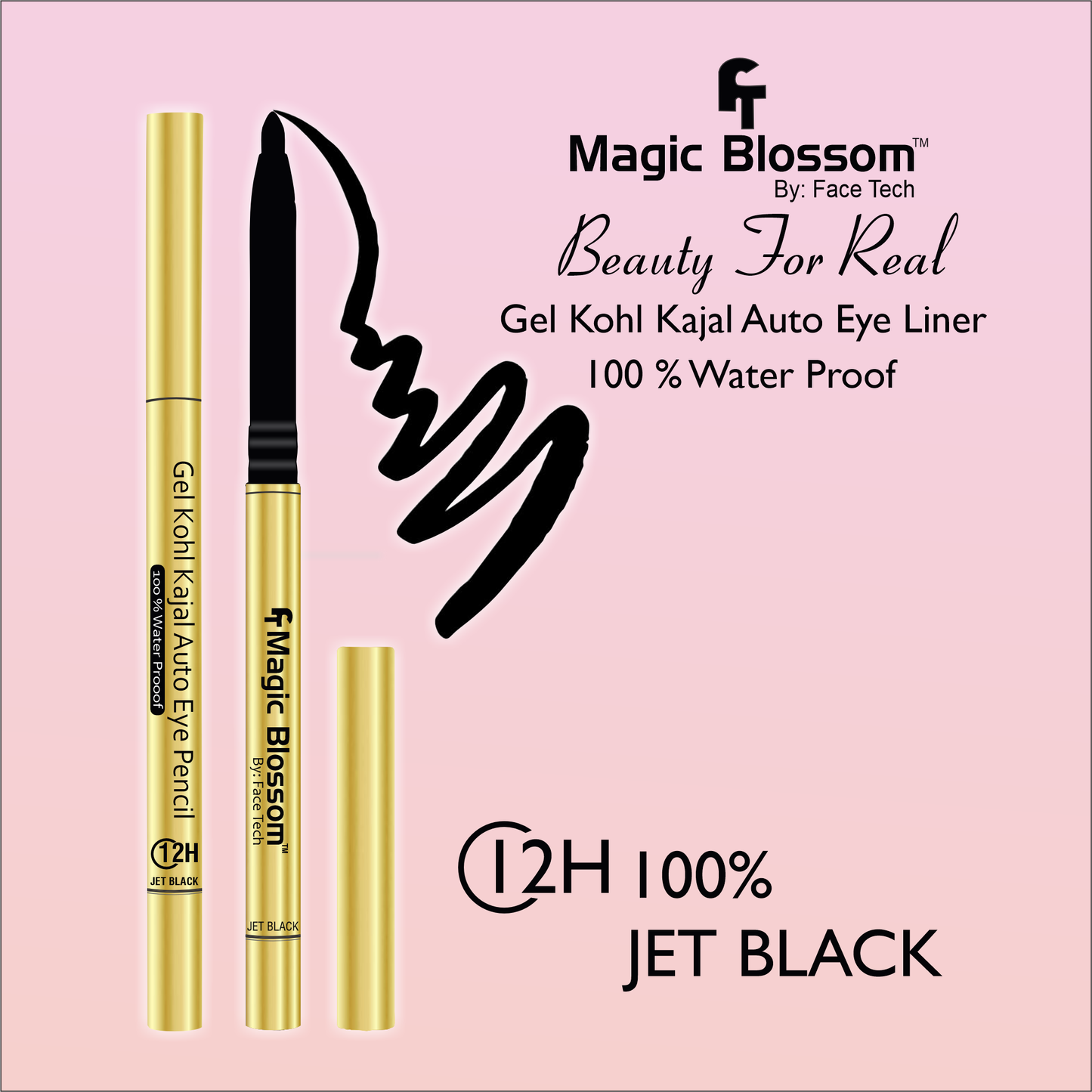 Magic Blossom Beauty For Real Gel Kohl Kajal Auto Eye Pencil