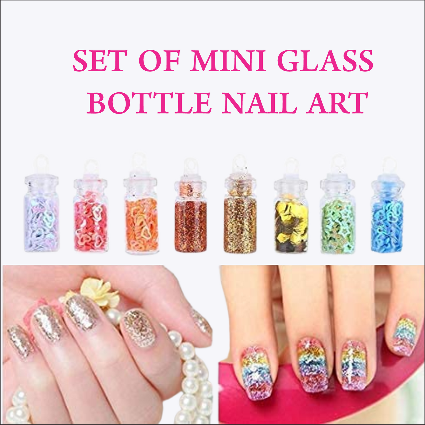 Mini Glass Bottle Nail Art